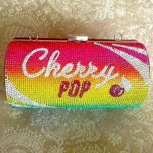Aldo "Cherry Pop" Rhinestone ENVOLEE MINI CROSSBODY BAG Chain Purse Bling Clutch - Picture 15 of 16